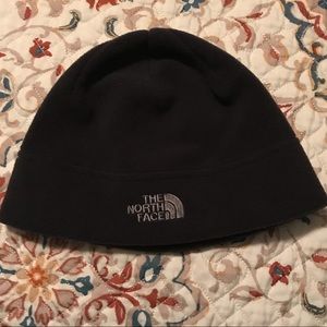 North face black fleece beanie